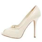 Pre-owned Leather heels Dior Vintage , Beige , Dames