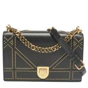 Pre-owned Leather shoulder-bags Dior Vintage , Black , Dames