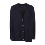 Blauwe Gebreide Trui Aw24 Roberto Collina , Blue , Dames