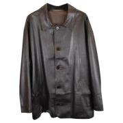 Pre-owned Leather outerwear Fendi Vintage , Brown , Heren