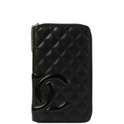 Pre-owned Fabric wallets Chanel Vintage , Black , Dames