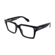 Stijlvolle Bril Zwarte Glanzende Frame Off White , Black , Unisex