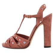 Pre-owned Suede sandals Gucci Vintage , Pink , Dames