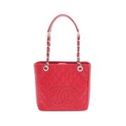 Pre-owned Leather totes Chanel Vintage , Red , Dames