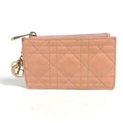 Pre-owned Leather wallets Dior Vintage , Pink , Dames