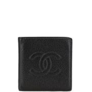 Pre-owned Leather wallets Chanel Vintage , Black , Dames