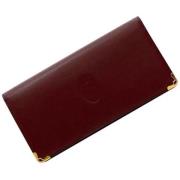 Pre-owned Leather wallets Cartier Vintage , Red , Dames