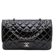 Pre-owned Leather chanel-bags Chanel Vintage , Black , Dames