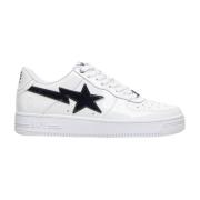 Sneakers met glanzende leren panelen A Bathing APE , White , Heren