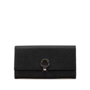 Pre-owned Leather wallets Bvlgari Vintage , Black , Dames