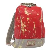 Pre-owned Fabric backpacks Chanel Vintage , Red , Dames