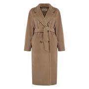 Icon Wol Kasjmier Jas Dubbelbreasted Max Mara , Brown , Dames