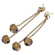 Pre-owned Metal earrings Louis Vuitton Vintage , Yellow , Dames