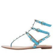 Pre-owned Leather sandals Valentino Vintage , Blue , Dames