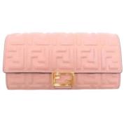 Pre-owned Leather wallets Fendi Vintage , Pink , Dames