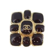 Pre-owned Metal brooches Chanel Vintage , Yellow , Dames