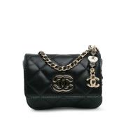 Pre-owned Leather wallets Chanel Vintage , Black , Dames