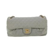 Pre-owned Leather chanel-bags Chanel Vintage , Gray , Dames