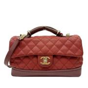 Pre-owned Leather chanel-bags Chanel Vintage , Red , Dames