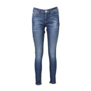 Geborduurde Mid Rise Skinny Blauwe Jeans Tommy Hilfiger , Blue , Dames