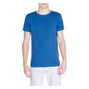 Blauw Effen Korte Mouw Heren T-shirt Tommy Hilfiger , Blue , Heren