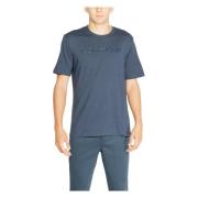 Blauw Katoenen T-shirt voor Mannen Calvin Klein , Blue , Heren