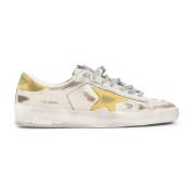 Beige & Neutrale Leren Sneakers Aw24 Golden Goose , Beige , Heren