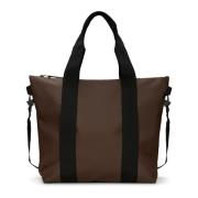 Mini Tote Tas met Ritssluiting Rains , Brown , Heren