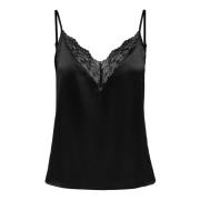 Zwarte Tanktop met Bandjes Only , Black , Dames