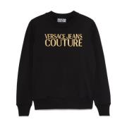 Zwarte trui met ***cv Versace Jeans Couture , Black , Dames