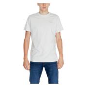 Beige Plain Round Neck T-shirt Tommy Hilfiger , Beige , Heren