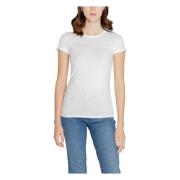 Wit Kortemouw Ronde Hals T-shirt Armani Exchange , White , Dames