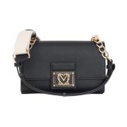 Saffiano Leren Tas Love Moschino , Black , Dames