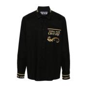 Zwarte shirt met ***cv Versace Jeans Couture , Black , Heren