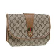 Pre-owned Leather clutches Gucci Vintage , Brown , Dames