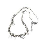 Pre-owned Fabric necklaces Chanel Vintage , Gray , Dames