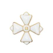 Pre-owned Metal brooches Chanel Vintage , White , Dames