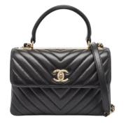 Pre-owned Leather handbags Chanel Vintage , Black , Dames