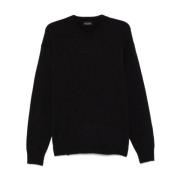 Zwarte Sweater voor Mannen Aw24 Roberto Collina , Black , Heren