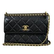 Pre-owned Leather chanel-bags Chanel Vintage , Black , Dames