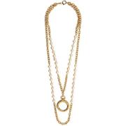 Pre-owned Metal necklaces Chanel Vintage , Yellow , Dames