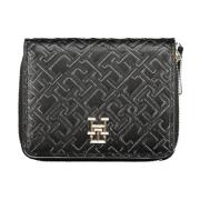 Zwarte Polyethyleen Portemonnee met Muntvak Tommy Hilfiger , Black , D...