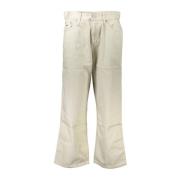 Beige Loose Katoenen Jeans 5-Pocket Stijl Tommy Hilfiger , Beige , Dam...