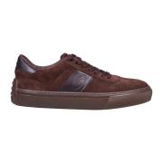 Bruine Leren Sneakers met Rubberen Zool Tod's , Brown , Heren