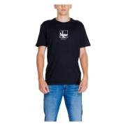 Zwart Katoenen T-shirt met Print Calvin Klein Jeans , Black , Heren