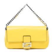 Pre-owned Leather shoulder-bags Fendi Vintage , Yellow , Dames