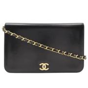 Pre-owned Leather shoulder-bags Chanel Vintage , Black , Dames