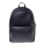 Backpack in black with woven print Baldinini , Black , Heren