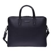 Professional bag in black tumbled leather Baldinini , Black , Heren