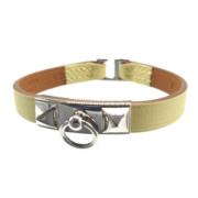 Pre-owned Leather bracelets Hermès Vintage , Gray , Dames